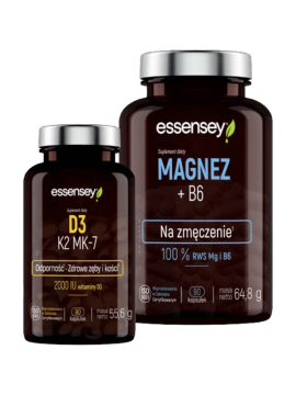 Magnez+B6 i Witamina D3 K2 MK-7 | Essensey | Na Odporność i zmęczenie
