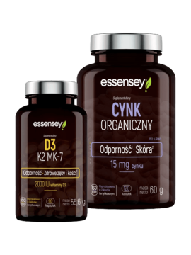 D3 K2 MK-7 i Cynk Organiczny | Essensey | Wsparcie odporności