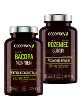 Zestaw Bacopa Monnieri i Różeniec Górski | Essensey | wsparcie umysłu