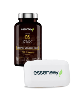 Witamina D3 K2 MK-7 + Pillbox | Essensey | Odporność Zęby Kości