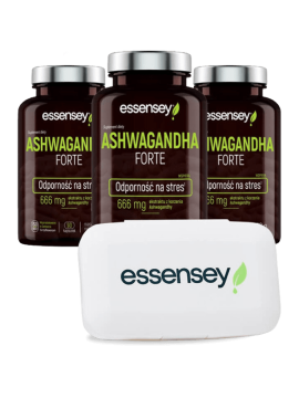 Ashwagandha Forte w trzech opakowaniach | Essensey | Adaptogeny Stres