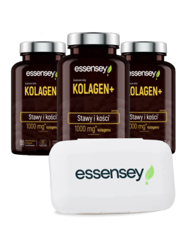 Kolagen+ w trzech opakowaniach + Pillbox | Essensey | Stawy