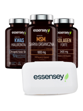 Kolagen + Kwas Hialuronowy + MSM + Pillbox | Essensey | Stawy skóra