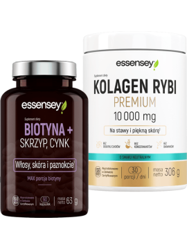 Kolagen Rybi Premium 10000mg z Biotyną + Skrzyp, Cynk | Essensey