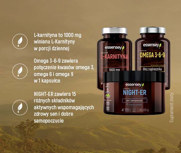 NIGHT-ER, Omega 3-6-9 i L-Karnityna od Essensey