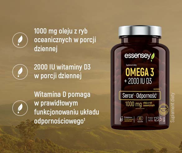 Essensey Omega 3 + 2000 IU D3 + Pillbox