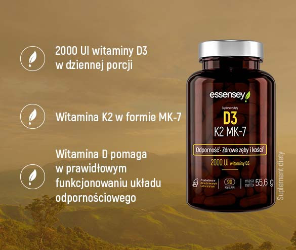 Essesney Witamina D3 K2 MK-7 + Pillbox