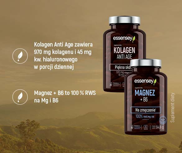 Zestaw Kolagen Anti Age i Magnez z B6 + Pillbox