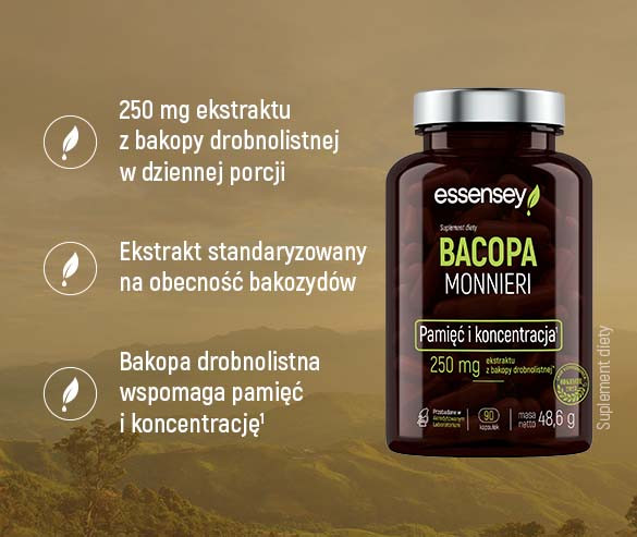 Zestaw Bacopa Monnieri w dwóch opakowaniach + Pillbox