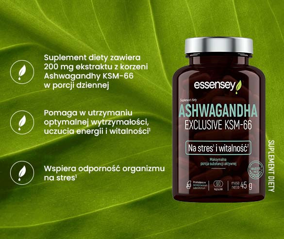 Ashwagandha Exclusive KSM-66 w trzech opakowaniach