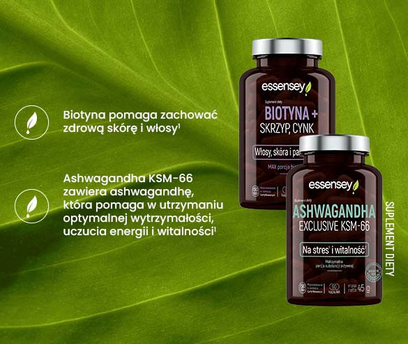 Zestaw Biotyna + Skrzyp, Cynk z Ashwagandhą KSM-66