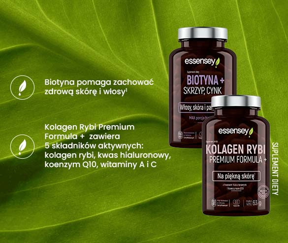 Biotyna, Skrzyp + Cynk i Kolagen Rybi Premium Formula+