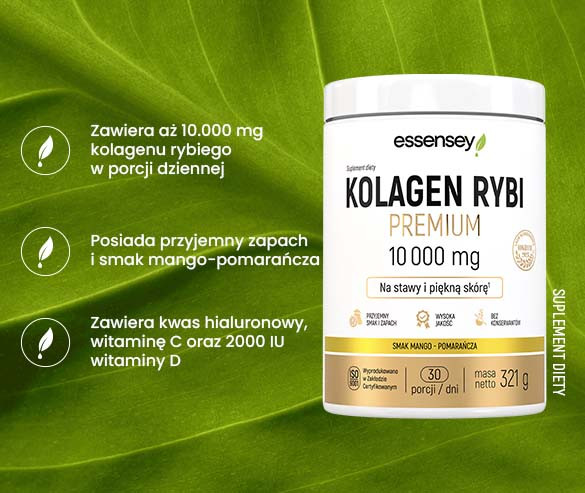 Zestaw Kolagen Rybi Premium Smak Mango-pomarańcza 10000 mg w dwóch opakowaniach