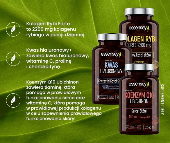 Kolagen Rybi Forte 2200 mg Kwas hialuronowy Koenzym Q10