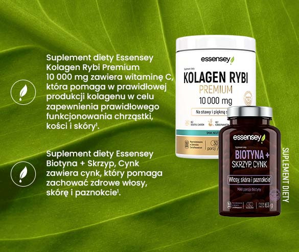 Kolagen Rybi Premium 10000mg z Biotyną + Skrzyp, Cynk