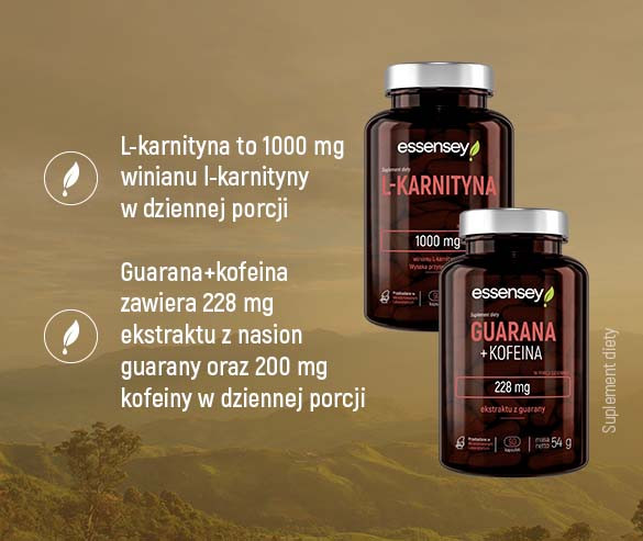 Guarana z kofeiną i L-karnityna od Essensey